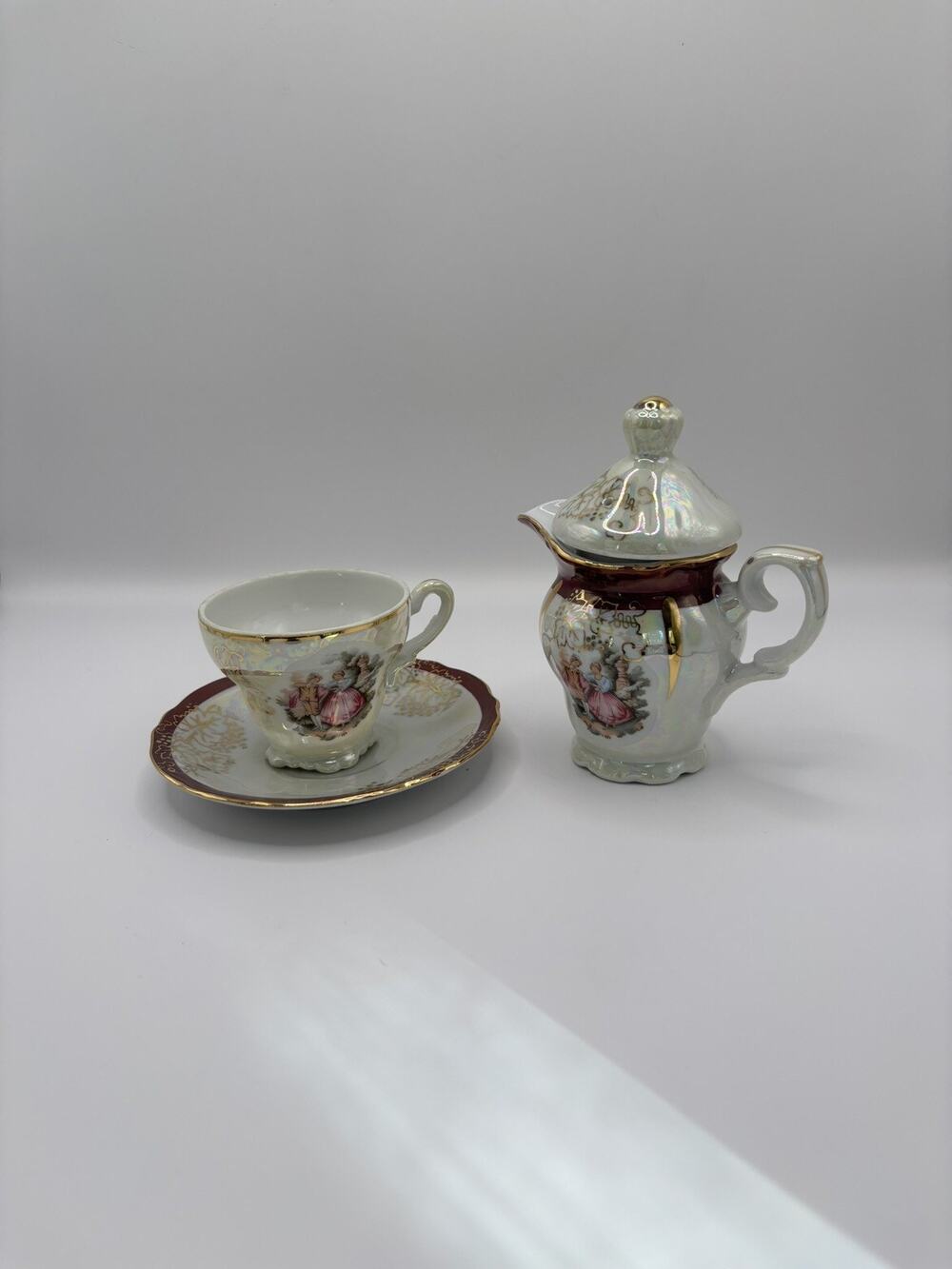 Vintage Miniature Tea/Coffee Set 3pc Gold Trim
